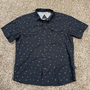 Howler Bros x Chaco Geometric Snap Shirt Mens Medium Black Short Sleeve Vented